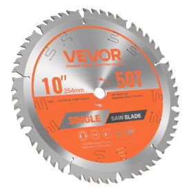 VEVOR Circular Saw Blade, 10 inch Diameter, 50 Sharp Alloy Teeth, 5/8 inch Arbor, Fine Finish, Wood Cutting Blade for Circular Saw
