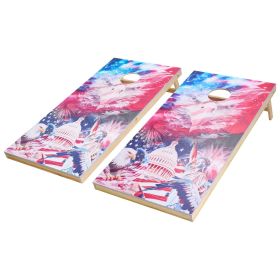 VEVOR Cornhole Set, 4x2 ft Corn Hole Game Boards, Solid Wood Portable Toss Board, Indoor and Outdoor Cornhole Play for Adults