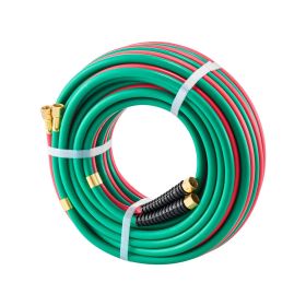 VEVOR Oxygen Acetylene Hose, 1/4-Inch x 50FT Oxy Acetylene Hose with 9/16"-18 LH/RH B Fittings