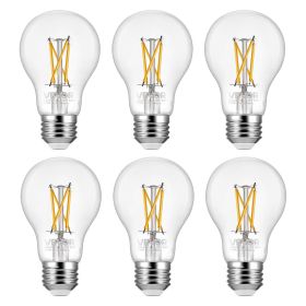 VEVOR 6 Pack Edison Bulbs LED, A19 Vintage Edison Light Bulbs, 4.5W Dimmable 450 Lumens, 2700K Warm White, E26 Base LED Filament Bulb