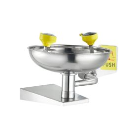 VEVOR Emergency Eye Wash Station, Stainless Steel Wall-Mounted Eyewash Unit, First Aid Eye Wash Sink 16.14 x 12.99 x 9.45 Inches