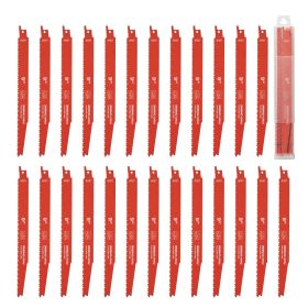VEVOR Reciprocating Saw Blades, 25 Pack, 6/12 TPI Bi-Metal Reciprocating Saw Blade Set with Universal Shank, Sharp Teeth for Fast and Smooth Cuts