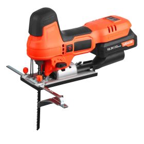 VEVOR Cordless Jig Saw, 20 V Brushless Motor, 3500 SPM Blade Speed, Cordless Jigsaw with 6 pcs Blades, LED Light, 6 Variable Speed, 0- 45° Bevel Cuts