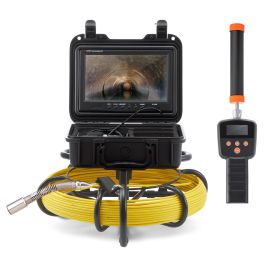VEVOR Sewer Camera with 512Hz Locator, 164 ft/50 m, 9" Pipeline Inspection Camera with DVR Function, IP68 Camera with 12 Adjustable LEDs