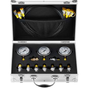VEVOR Hydraulic Pressure Test Kit, 250/400/600bar, 3 Gauges 9 Test Couplings 3 Test Hoses