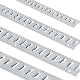 VEVOR E Track Tie-Down Rail Kit, 34PCS 5FT E-Tracks Set Includes 8 Steel Rails & 2 Single Slot & 8 O Rings & 8 Tie-Offs w/D-Ring & 8 End Caps