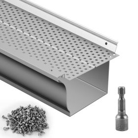 VEVOR Gutter Guard, 5 inch Width, Aluminum Leaf Filter DIY Gutter Cover, 52 PCS 208 ft Total Length