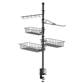 Griddle Caddy With Paper Towel Holder Hook Baskets BBQ Accessories Storage Rack Vertical Standing BBQ Organizer Grill Utensil Storage Fit For Bla