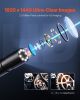 VEVOR Endoscope Camera with 49.2FT Semi-Rigid Cable, 1920P HD Borescope for Android & IOS, Industrial Inspection Camera with Light - 8 LED, 2X Zoom