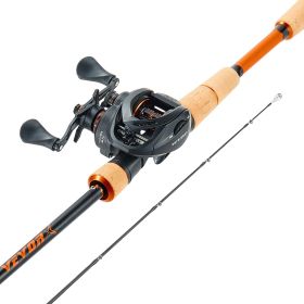 VEVOR Rod and Fishing Reel Combo, IM7 Carbon Fiber Baitcasting Rod and Reel Combo, Bass Fishing Pole with 7+1 BB System, 7.0:1 Gear Ratio, Cork Handle (Default: Default)
